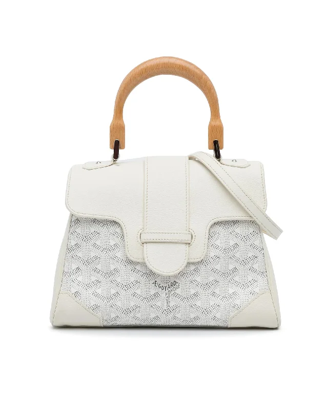 Coated Canvas Mini Flap Bag with Wooden Handle Grab Stylish Bags Before They Sell Out Coated Canvas Mini Flap Bag with Wooden Handle Grab Stylish Bags Before They Sell Out