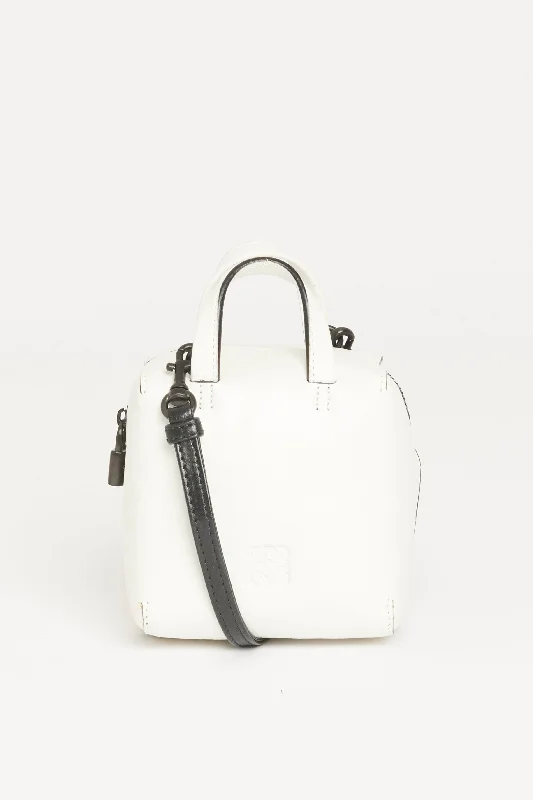 White Calfskin Preowned Mini Cubo Crossbody Bag Trendy Purses At Exclusive Promotional Rates White Calfskin Preowned Mini Cubo Crossbody Bag Trendy Purses At Exclusive Promotional Rates