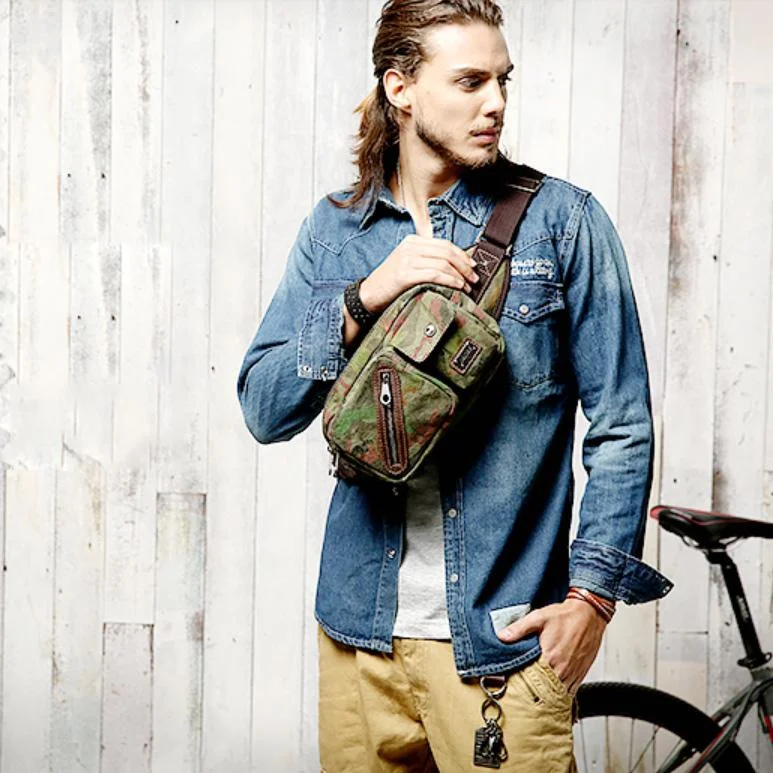 Yellow Camouflage Canvas Fanny Packs Men's Chest Bag Canvas Hip Bag Waist Bags For Men Designer Bags, Low Prices Yellow Camouflage Canvas Fanny Packs Men's Chest Bag Canvas Hip Bag Waist Bags For Men Designer Bags, Low Prices