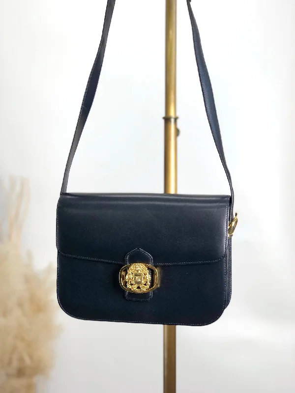 CELINE Blason Crossbody Shoulder bag Dark Navy Vintage adajxe Classic Bags, Exclusive Deals CELINE Blason Crossbody Shoulder bag Dark Navy Vintage adajxe Classic Bags, Exclusive Deals