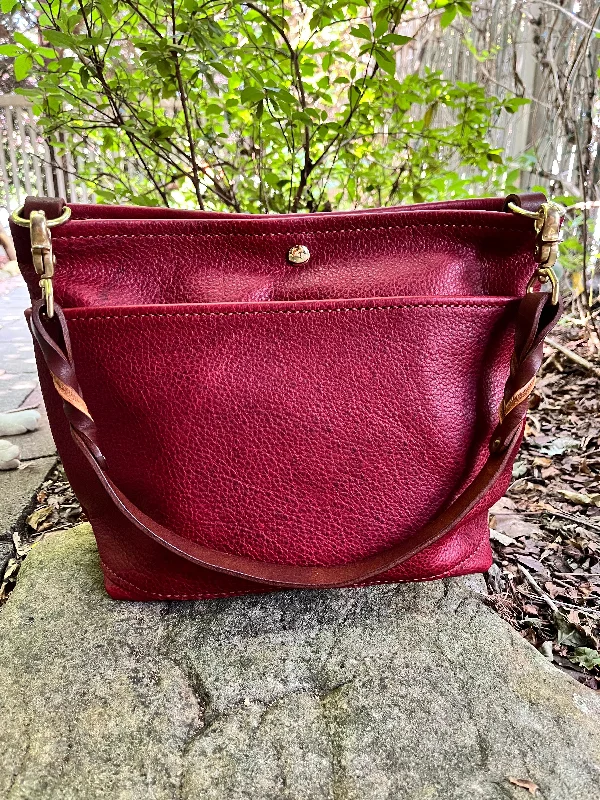 Emma Shoulder Bag in Cherry Bison Classic And Modern Handbags Now More Affordable