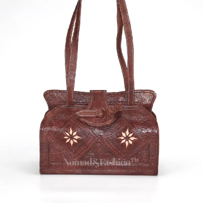 Engraved Leather Small Bag shoulder Bohemian Bag Fashion Bags With Huge Discounts