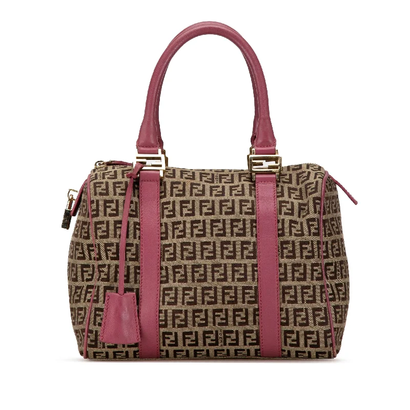 Fendi Zucchino Canvas Boston Bag (SHG-PFRtyP) Elegant Bags, Limited Stock