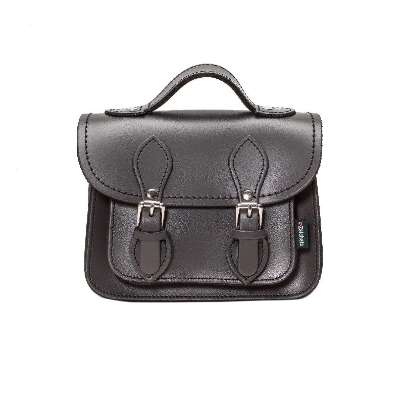 Handmade Leather Micro Satchel - Graphite Timeless Bags, Flash Sale