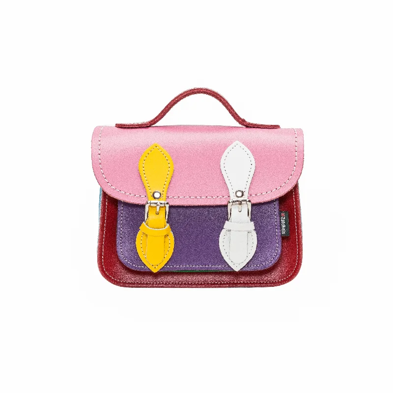 Handmade Leather Micro Satchel - Classic Kaleidoscope Modern Handbags With Stylish Discounts