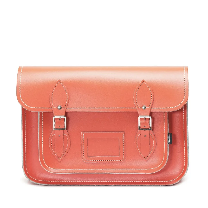 Handmade Leather Satchel - Coral Statement Bags, Shop Today