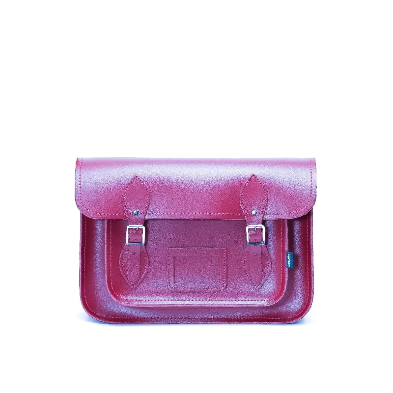 Handmade Leather Satchel - Magenta Elegant Bags, Limited Stock Available