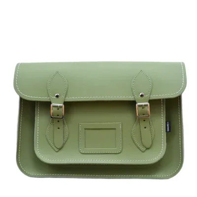 Handmade Leather Satchel - Sage Green Premium Handbags At Budget-Friendly Prices
