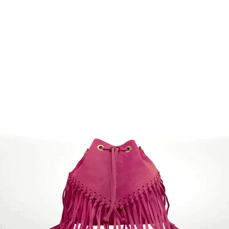 Italian Leather Bucket Fringe Shoulder Bag Statement Bags With Exclusive Savings