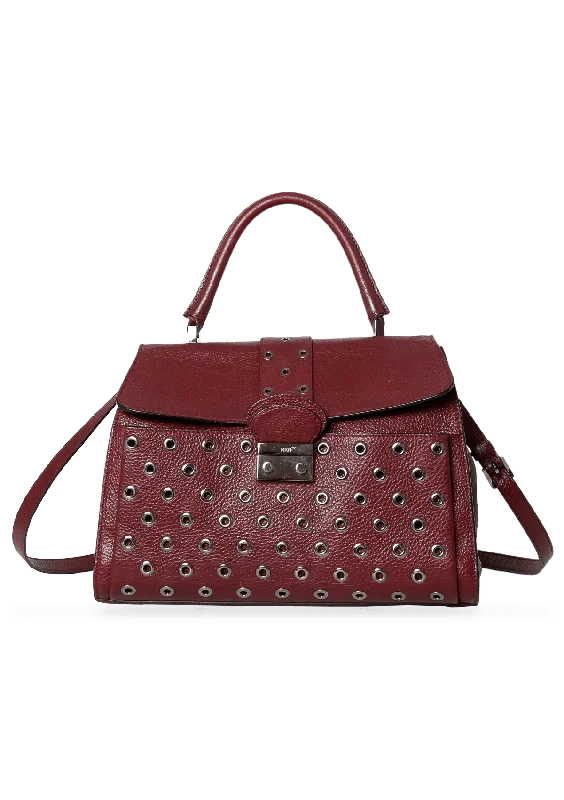 LEATHER GROMMET SATCHEL Grab Your Favorite Handbags At Discounted Prices