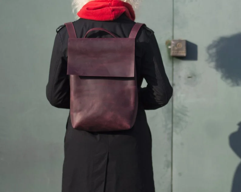 Leather Weekend School Backpack High-End Bags, Low-End Prices