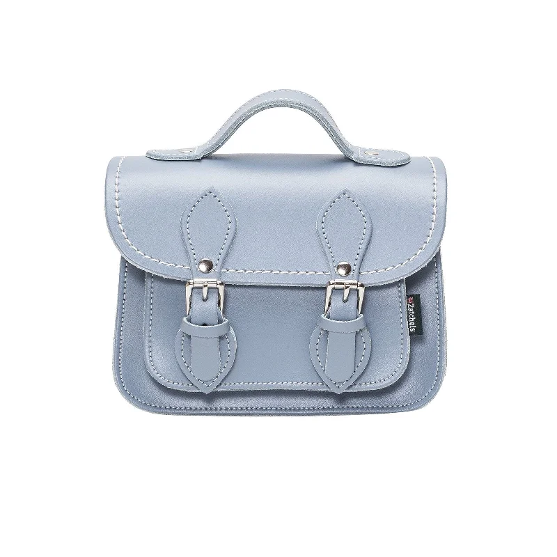 Handmade Leather Micro Satchel - Lilac Grey Handbag Deals You'll Love