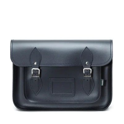 Handmade Leather Satchel - Navy Blue Must-Have Bags With Big Savings