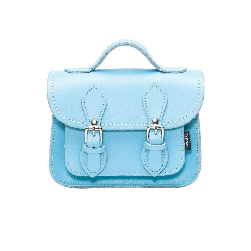 Handmade Leather Micro Satchel - Pastel Baby Blue Unmissable Deals On Trendy Handbags