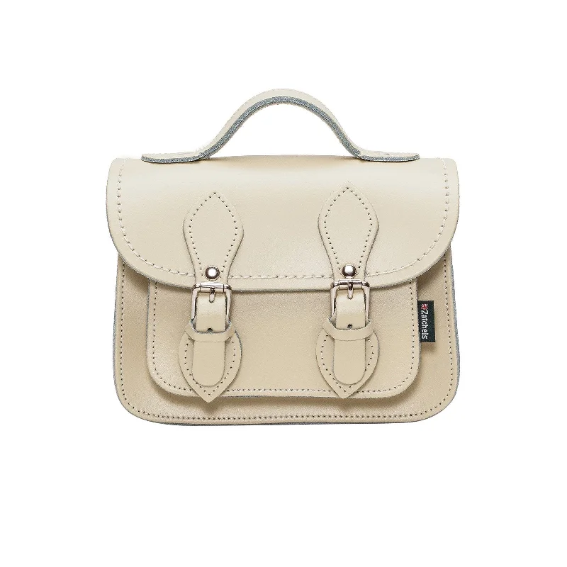 Handmade Leather Micro Satchel - Pastel Cream Flash Sale On Designer Bags