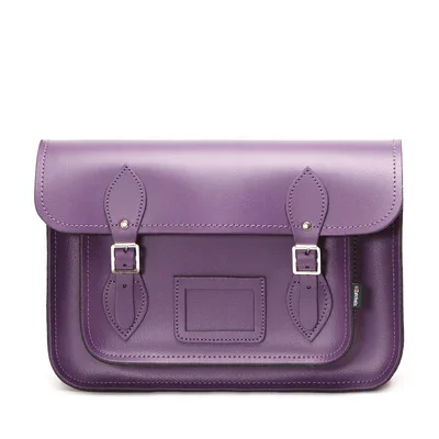 Handmade Leather Satchel - Purple Elegant Purses At Clearance Prices
