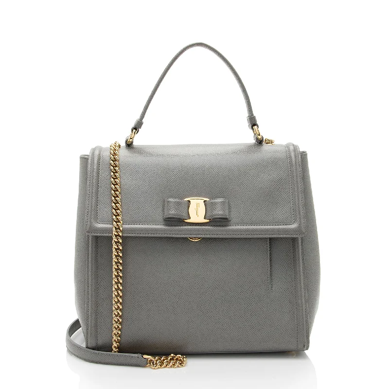 Salvatore Ferragamo Vara Carrie Medium Top Handle (SHF-wjGI4d) Chic Bags, Shop Now
