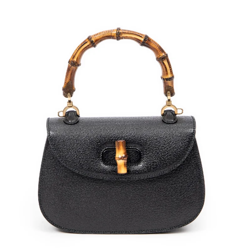 Small Bamboo Top Handle Flap Sleek And Stylish Handbags At Lower Prices