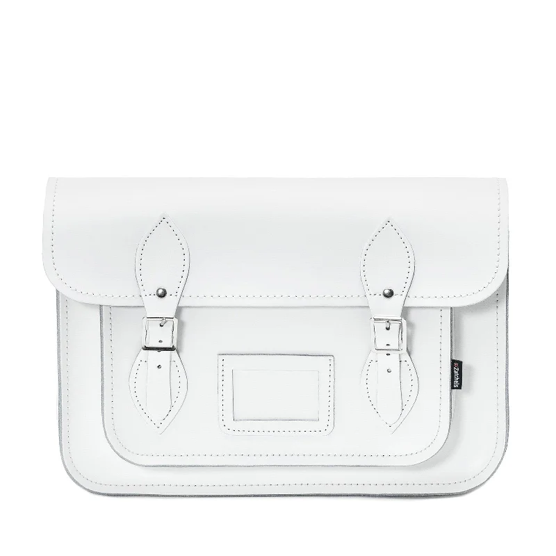 Handmade Leather Satchel - White Affordable Elegance, Grab Yours