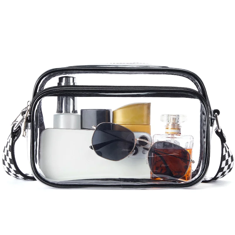 Stylish Deals BOSTANTEN Clear Crossbody Purse for Women Triple Zip Cell Phone Handbag with Colored Shoulder Strap Your Perfect Bag At The Perfect Price Stylish Deals BOSTANTEN Clear Crossbody Purse for Women Triple Zip Cell Phone Handbag with Colored Shoulder Strap Your Perfect Bag At The Perfect Price