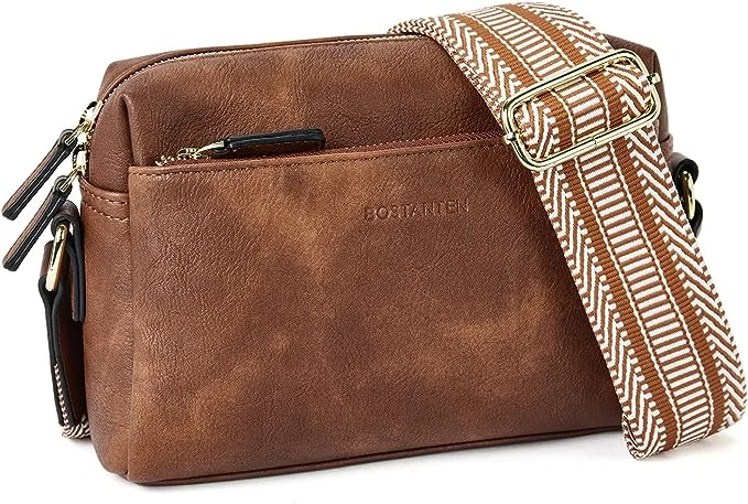 Eco-Friendly And Discounted Bags BOSTANTEN Small Crossbody Purse for Women Triple Zip Cell Phone Handbag with Colored Shoulder Strap Seasonal Sale On Trendy Handbags Eco-Friendly And Discounted Bags BOSTANTEN Small Crossbody Purse for Women Triple Zip Cell Phone Handbag with Colored Shoulder Strap Seasonal Sale On Trendy Handbags