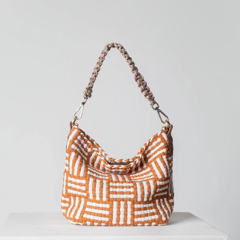 Discount Extravaganza [Ready Today] Buslo Mini Snap Mat Pattern Tan & Beige Flash Sale On Designer Bags
