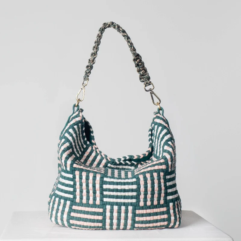 Quick Grab Deals [Ready Today] Buslo Snap Mat Pattern Emerald & Blush Stylish Totes, Special Discounts