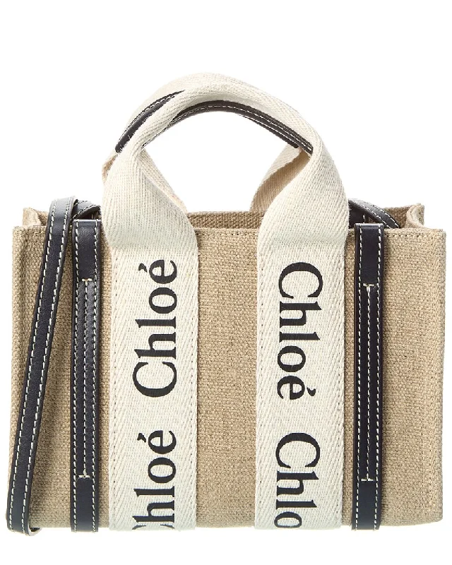 Special Offer For You Chloé Woody Mini Canvas & Leather Tote Premium Quality Bags, Budget Prices Special Offer For You Chloé Woody Mini Canvas & Leather Tote Premium Quality Bags, Budget Prices
