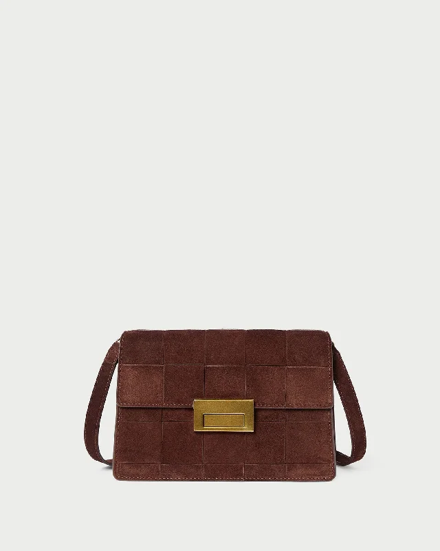 Quick Grab Deals Delphine Espresso Woven Suede Shoulder Bag Fashion Bags, Limited Offer Quick Grab Deals Delphine Espresso Woven Suede Shoulder Bag Fashion Bags, Limited Offer