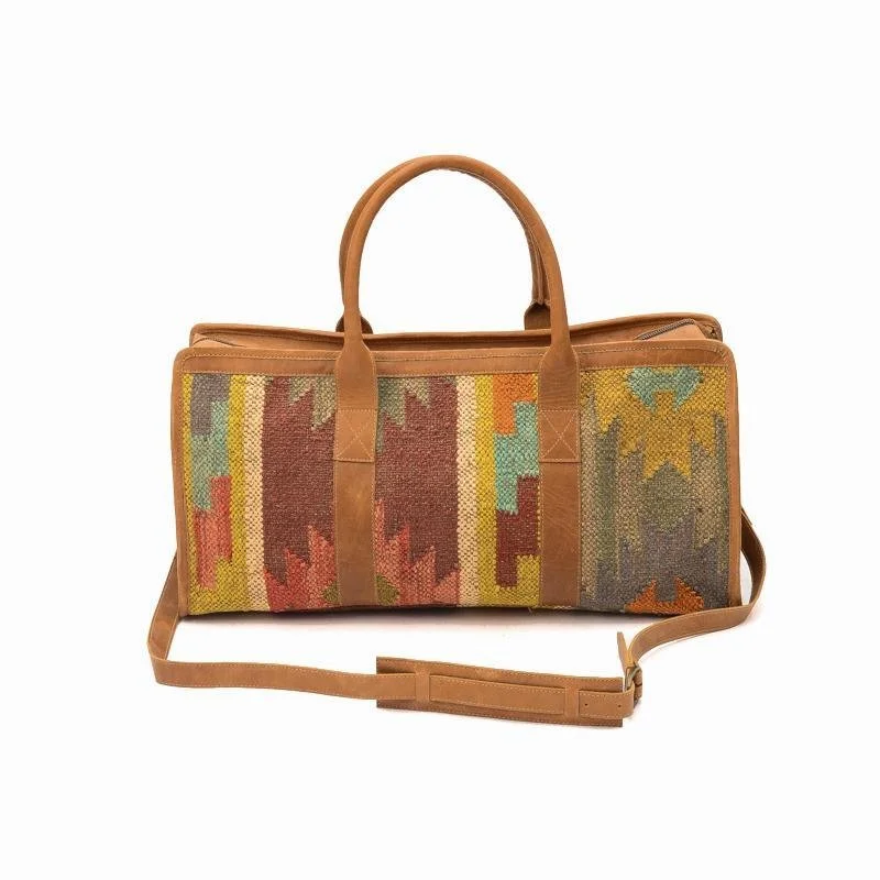 Unleash Your Style KRAUS- KILIM & LEATHER TRAVEL BAG Classic Totes At Unbeatable Deals Unleash Your Style KRAUS- KILIM & LEATHER TRAVEL BAG Classic Totes At Unbeatable Deals