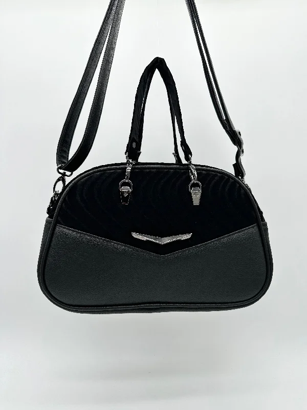 Chic Style, Always In Vogue Moxie - Black Swirl Velvet and Black Symphony Limited-Time Handbag Sale Chic Style, Always In Vogue Moxie - Black Swirl Velvet and Black Symphony Limited-Time Handbag Sale