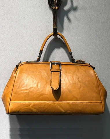 Trend Forward Threads Vintage Womens Tan Leather Doctor Handbag Purse Handmade Doctor Shoulder Bag for Women Best Deals On Premium And Casual Bags – Act Fast