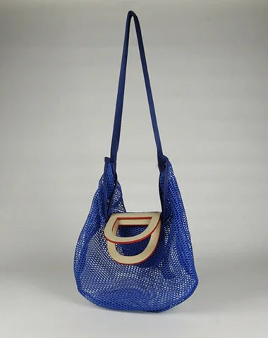 Bags For Outdoor Adventures Womens Blue Net Polyester Leather Tote Handbag Purse Polyester Tote Shoulder Bag Purse for Ladies The Ultimate Sale On Must-Have Handbags