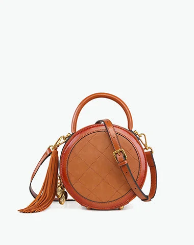 Relaxed Style Womens Brown Leather Round Handbag Small Crossbody Purse Round Shoulder Bag for Women Stylish Handbags At Unbeatable Discounts Relaxed Style Womens Brown Leather Round Handbag Small Crossbody Purse Round Shoulder Bag for Women Stylish Handbags At Unbeatable Discounts