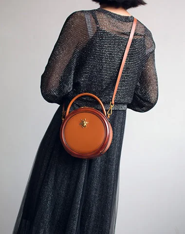 Lightweight Bags With Clearance Prices Womens Brown Leather Small Round Handbag Crossbody Purse Round Shoulder Bag for Women Trendy Backpacks With Big Discounts Lightweight Bags With Clearance Prices Womens Brown Leather Small Round Handbag Crossbody Purse Round Shoulder Bag for Women Trendy Backpacks With Big Discounts