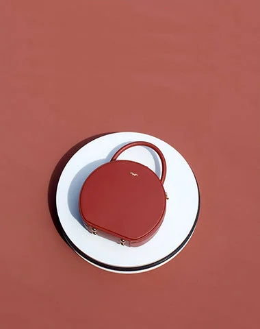 Glamorous Bags For Evening Events And Parties Womens Red Leather Round Handbag Crossbody Bag Round Small Shoulder Bag for Women Fashionable Crossbody Bags At Special Offers Glamorous Bags For Evening Events And Parties Womens Red Leather Round Handbag Crossbody Bag Round Small Shoulder Bag for Women Fashionable Crossbody Bags At Special Offers